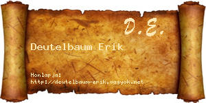Deutelbaum Erik névjegykártya